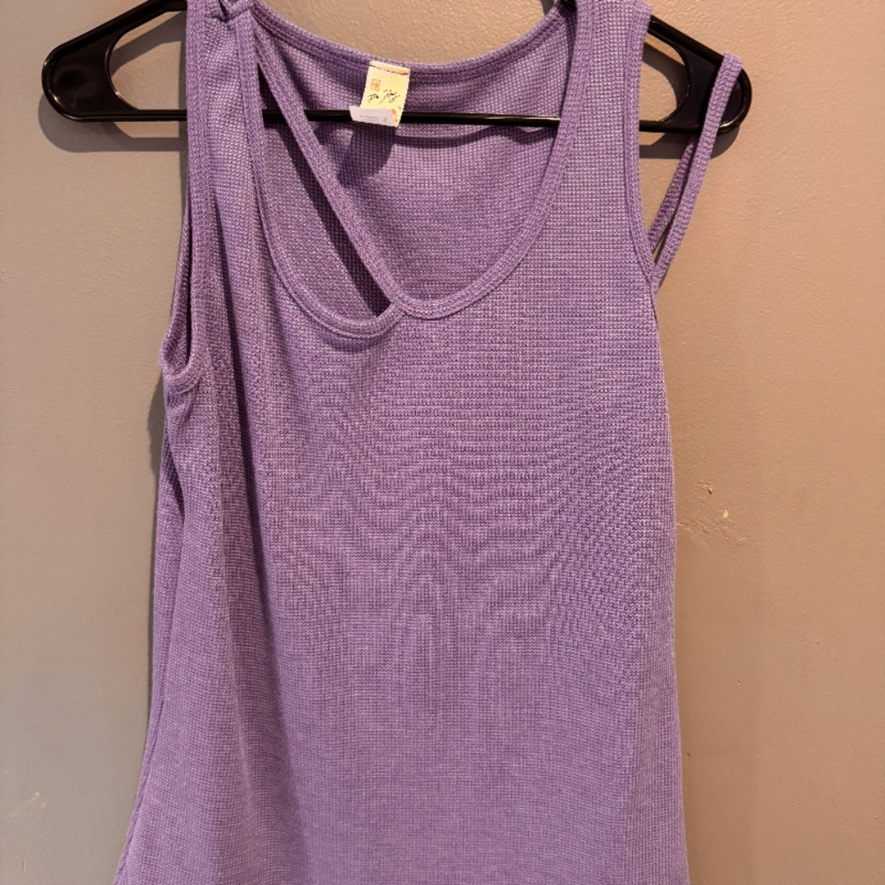 7th Ray Periwinkle Ribbed  Tank Top